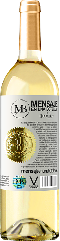 29,95 € Free Shipping | White Wine WHITE Edition Designing is an abstract activity that involves programming, projecting, communicating ... and translating the invisible White Label. Customizable label Young wine Harvest 2025 Verdejo