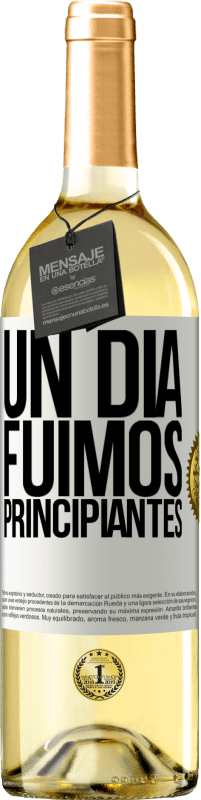 29,95 € Envío gratis | Vino Blanco Edición WHITE Un día fuimos principiantes Etiqueta Blanca. Etiqueta personalizable Vino joven Cosecha 2023 Verdejo