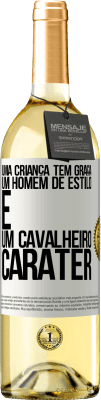 29,95 € Envio grátis | Vinho branco Edição WHITE Uma criança tem graça, um homem de estilo e um cavalheiro, caráter Etiqueta Branca. Etiqueta personalizável Vinho jovem Colheita 2024 Verdejo