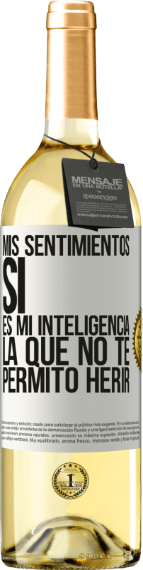 29,95 € Envío gratis | Vino Blanco Edición WHITE Mis sentimientos, sí. Es mi inteligencia la que no te permito herir Etiqueta Blanca. Etiqueta personalizable Vino joven Cosecha 2024 Verdejo