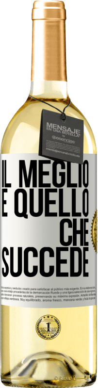 29,95 € Spedizione Gratuita | Vino bianco Edizione WHITE Il meglio è quello che succede Etichetta Bianca. Etichetta personalizzabile Vino giovane Raccogliere 2024 Verdejo