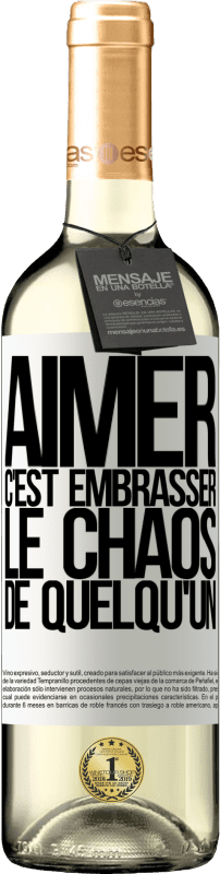 29,95 € Envoi gratuit | Vin blanc Édition WHITE Aimer, c'est embrasser le chaos de quelqu'un Étiquette Blanche. Étiquette personnalisable Vin jeune Récolte 2024 Verdejo