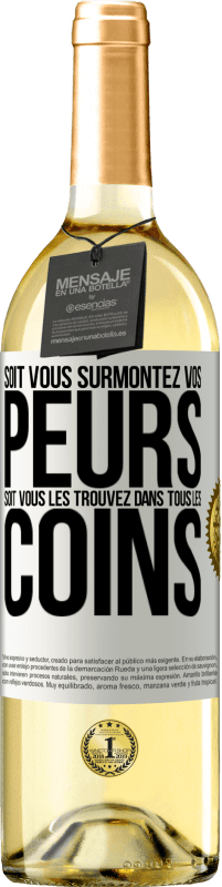 29,95 € Envoi gratuit | Vin blanc Édition WHITE Soit vous surmontez vos peurs, soit vous les trouvez dans tous les coins Étiquette Blanche. Étiquette personnalisable Vin jeune Récolte 2024 Verdejo