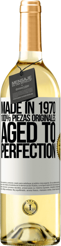 29,95 € Envío gratis | Vino Blanco Edición WHITE Made in 1970, 100% piezas originales. Aged to perfection Etiqueta Blanca. Etiqueta personalizable Vino joven Cosecha 2023 Verdejo