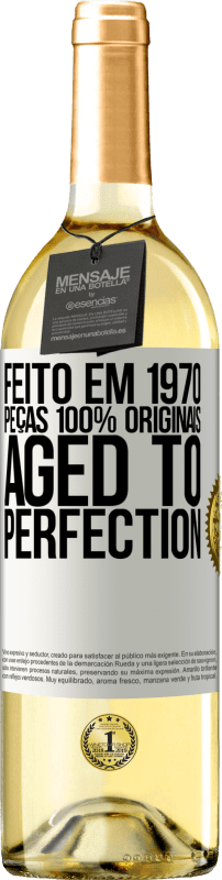 29,95 € Envio grátis | Vinho branco Edição WHITE Feito em 1970, peças 100% originais. Aged to perfection Etiqueta Branca. Etiqueta personalizável Vinho jovem Colheita 2025 Verdejo