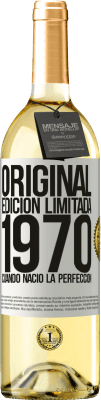 29,95 € Envío gratis | Vino Blanco Edición WHITE Original. Edición Limitada. 1970. Cuando nació la perfección Etiqueta Blanca. Etiqueta personalizable Vino joven Cosecha 2023 Verdejo