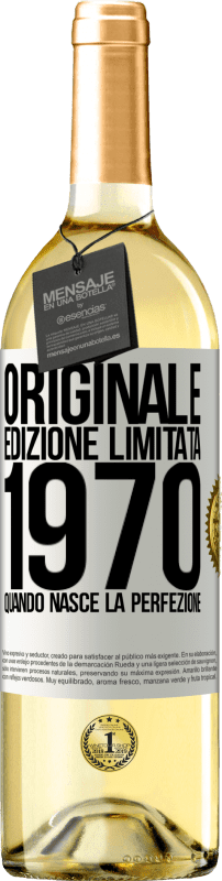 29,95 € Spedizione Gratuita | Vino bianco Edizione WHITE Originale. Edizione Limitata. 1970. Quando nasce la perfezione Etichetta Bianca. Etichetta personalizzabile Vino giovane Raccogliere 2023 Verdejo