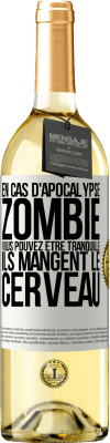 29,95 € Envoi gratuit | Vin blanc Édition WHITE En cas d'apocalypse zombie vous pouvez être tranquille, ils mangent le cerveau Étiquette Blanche. Étiquette personnalisable Vin jeune Récolte 2024 Verdejo