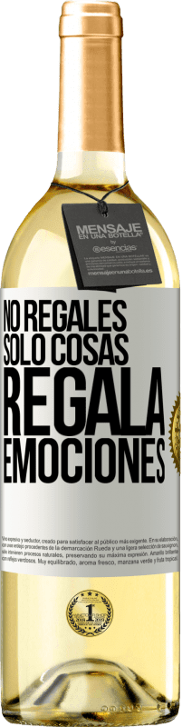 29,95 € Envío gratis | Vino Blanco Edición WHITE No regales sólo cosas, regala emociones Etiqueta Blanca. Etiqueta personalizable Vino joven Cosecha 2024 Verdejo