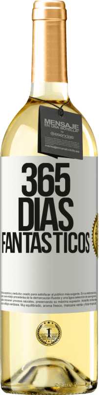 29,95 € Envío gratis | Vino Blanco Edición WHITE 365 días fantásticos Etiqueta Blanca. Etiqueta personalizable Vino joven Cosecha 2023 Verdejo