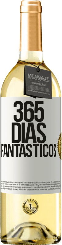 29,95 € Envío gratis | Vino Blanco Edición WHITE 365 días fantásticos Etiqueta Blanca. Etiqueta personalizable Vino joven Cosecha 2024 Verdejo