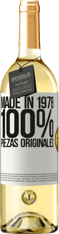 29,95 € Envío gratis | Vino Blanco Edición WHITE Made in 1978. 100% piezas originales Etiqueta Blanca. Etiqueta personalizable Vino joven Cosecha 2023 Verdejo