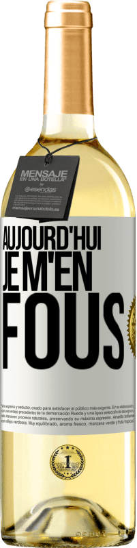 29,95 € Envoi gratuit | Vin blanc Édition WHITE Aujourd'hui je m'en fous Étiquette Blanche. Étiquette personnalisable Vin jeune Récolte 2024 Verdejo