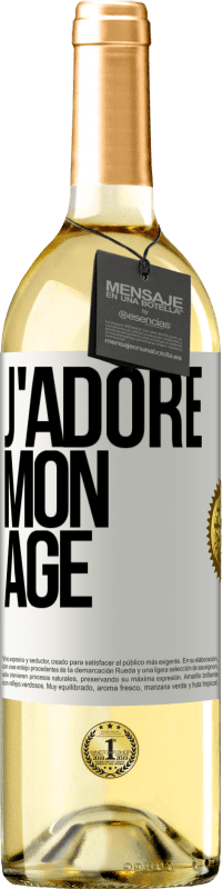 29,95 € Envoi gratuit | Vin blanc Édition WHITE J'adore mon âge Étiquette Blanche. Étiquette personnalisable Vin jeune Récolte 2023 Verdejo