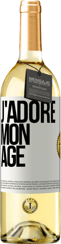 29,95 € Envoi gratuit | Vin blanc Édition WHITE J'adore mon âge Étiquette Blanche. Étiquette personnalisable Vin jeune Récolte 2024 Verdejo