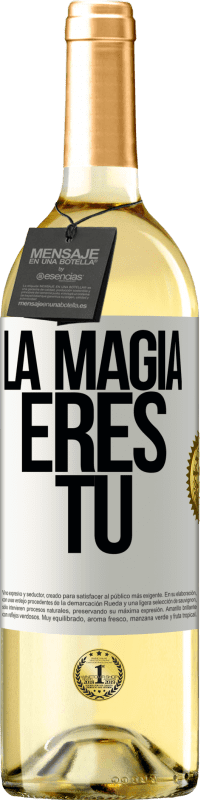 29,95 € Envío gratis | Vino Blanco Edición WHITE La magia eres tú Etiqueta Blanca. Etiqueta personalizable Vino joven Cosecha 2023 Verdejo