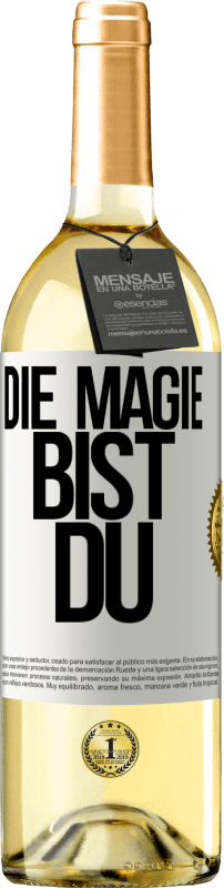 29,95 € Kostenloser Versand | Weißwein WHITE Ausgabe Die Magie bist du Weißes Etikett. Anpassbares Etikett Junger Wein Ernte 2023 Verdejo