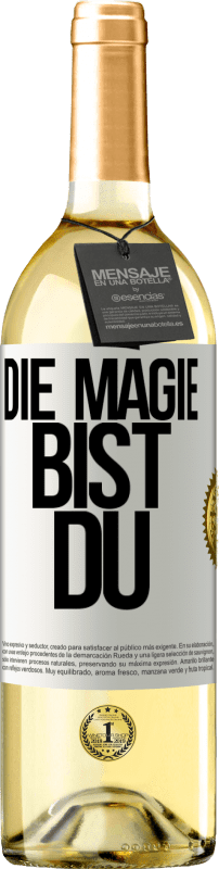 29,95 € Kostenloser Versand | Weißwein WHITE Ausgabe Die Magie bist du Weißes Etikett. Anpassbares Etikett Junger Wein Ernte 2025 Verdejo