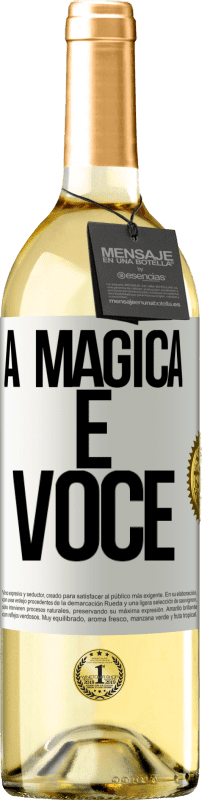 29,95 € Envio grátis | Vinho branco Edição WHITE A mágica é você Etiqueta Branca. Etiqueta personalizável Vinho jovem Colheita 2023 Verdejo
