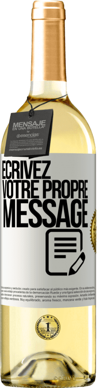 29,95 € Envoi gratuit | Vin blanc Édition WHITE Écrivez votre propre message Étiquette Blanche. Étiquette personnalisable Vin jeune Récolte 2025 Verdejo