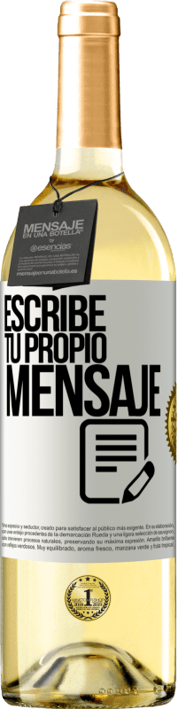 29,95 € Envío gratis | Vino Blanco Edición WHITE Escribe tu propio mensaje Etiqueta Blanca. Etiqueta personalizable Vino joven Cosecha 2024 Verdejo