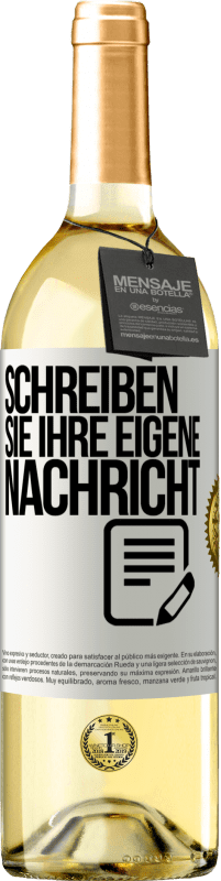 29,95 € Kostenloser Versand | Weißwein WHITE Ausgabe Schreib deine eigene Nachricht Weißes Etikett. Anpassbares Etikett Junger Wein Ernte 2023 Verdejo
