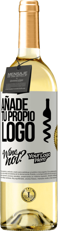 29,95 € Envío gratis | Vino Blanco Edición WHITE Añade tu propio logo Etiqueta Blanca. Etiqueta personalizable Vino joven Cosecha 2023 Verdejo