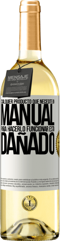 29,95 € Envío gratis | Vino Blanco Edición WHITE Cualquier producto que necesite un manual para hacerlo funcionar, está dañado Etiqueta Blanca. Etiqueta personalizable Vino joven Cosecha 2023 Verdejo