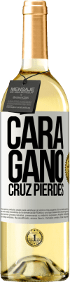 29,95 € Envío gratis | Vino Blanco Edición WHITE Cara gano, cruz pierdes Etiqueta Blanca. Etiqueta personalizable Vino joven Cosecha 2025 Verdejo