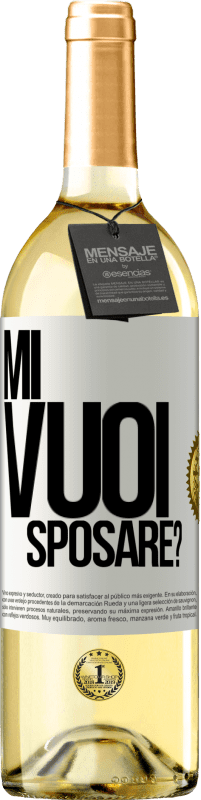 29,95 € Spedizione Gratuita | Vino bianco Edizione WHITE Mi vuoi sposare? Etichetta Bianca. Etichetta personalizzabile Vino giovane Raccogliere 2024 Verdejo