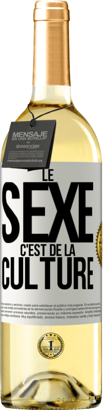 29,95 € Envoi gratuit | Vin blanc Édition WHITE Le sexe c'est de la culture Étiquette Blanche. Étiquette personnalisable Vin jeune Récolte 2023 Verdejo