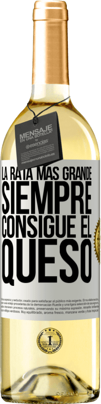 29,95 € Envío gratis | Vino Blanco Edición WHITE La rata más grande siempre consigue el queso Etiqueta Blanca. Etiqueta personalizable Vino joven Cosecha 2023 Verdejo