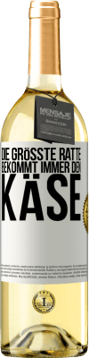 29,95 € Kostenloser Versand | Weißwein WHITE Ausgabe Die größte Ratte bekommt immer den Käse Weißes Etikett. Anpassbares Etikett Junger Wein Ernte 2024 Verdejo