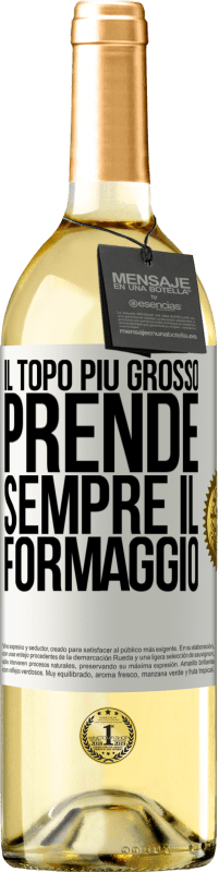 29,95 € Spedizione Gratuita | Vino bianco Edizione WHITE Il topo più grosso prende sempre il formaggio Etichetta Bianca. Etichetta personalizzabile Vino giovane Raccogliere 2024 Verdejo