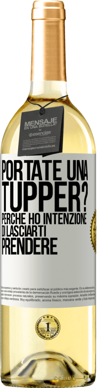 29,95 € Spedizione Gratuita | Vino bianco Edizione WHITE Portate una tupper? Perché ho intenzione di lasciarti prendere Etichetta Bianca. Etichetta personalizzabile Vino giovane Raccogliere 2024 Verdejo