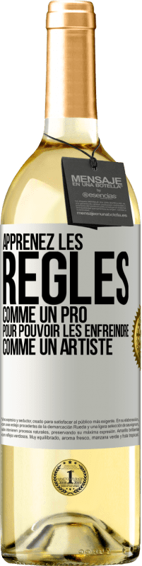 29,95 € Envoi gratuit | Vin blanc Édition WHITE Apprenez les règles comme un pro pour pouvoir les enfreindre comme un artiste Étiquette Blanche. Étiquette personnalisable Vin jeune Récolte 2024 Verdejo