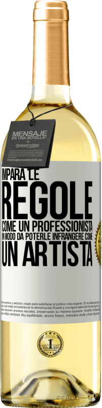 29,95 € Spedizione Gratuita | Vino bianco Edizione WHITE Impara le regole come un professionista in modo da poterle infrangere come un artista Etichetta Bianca. Etichetta personalizzabile Vino giovane Raccogliere 2024 Verdejo