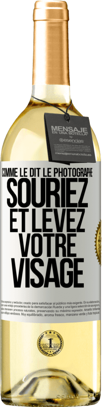 29,95 € Envoi gratuit | Vin blanc Édition WHITE Comme le dit le photographe, souriez et levez votre visage Étiquette Blanche. Étiquette personnalisable Vin jeune Récolte 2024 Verdejo