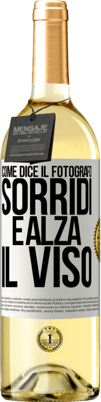 29,95 € Spedizione Gratuita | Vino bianco Edizione WHITE Come dice il fotografo, sorridi e alza il viso Etichetta Bianca. Etichetta personalizzabile Vino giovane Raccogliere 2024 Verdejo