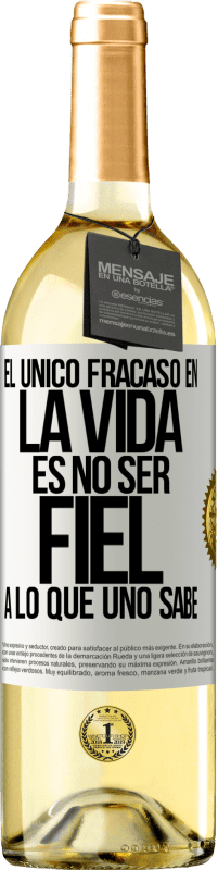 29,95 € Envío gratis | Vino Blanco Edición WHITE El único fracaso en la vida es no ser fiel a lo que uno sabe Etiqueta Blanca. Etiqueta personalizable Vino joven Cosecha 2023 Verdejo