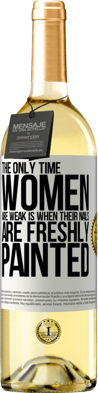 29,95 € 送料無料 | 白ワイン WHITEエディション 女性が弱いのは、爪を塗りたてのときだけです ホワイトラベル. カスタマイズ可能なラベル 若いワイン 収穫 2025 Verdejo
