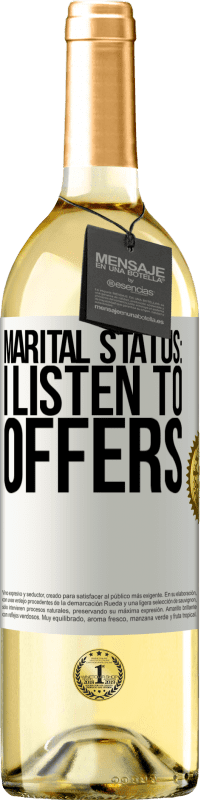 29,95 € Free Shipping | White Wine WHITE Edition Marital status: I listen to offers White Label. Customizable label Young wine Harvest 2024 Verdejo