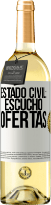 29,95 € Envío gratis | Vino Blanco Edición WHITE Estado civil: escucho ofertas Etiqueta Blanca. Etiqueta personalizable Vino joven Cosecha 2025 Verdejo