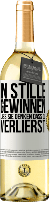 29,95 € Kostenloser Versand | Weißwein WHITE Ausgabe In Stille gewinnen. Lass sie denken, dass du verlierst Weißes Etikett. Anpassbares Etikett Junger Wein Ernte 2024 Verdejo