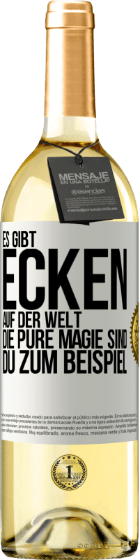 29,95 € Kostenloser Versand | Weißwein WHITE Ausgabe Es gibt Ecken auf der Welt, die pure Magie sind. du zum Beispiel Weißes Etikett. Anpassbares Etikett Junger Wein Ernte 2024 Verdejo