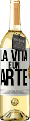 29,95 € Spedizione Gratuita | Vino bianco Edizione WHITE La vita è un'arte Etichetta Bianca. Etichetta personalizzabile Vino giovane Raccogliere 2023 Verdejo