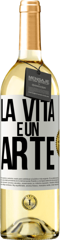 29,95 € Spedizione Gratuita | Vino bianco Edizione WHITE La vita è un'arte Etichetta Bianca. Etichetta personalizzabile Vino giovane Raccogliere 2025 Verdejo