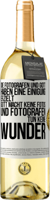 29,95 € Kostenloser Versand | Weißwein WHITE Ausgabe Die Fotografen und Gott haben eine Einigung erzielt. Gott macht keine Fotos und Fotografen tun keine Wunder Weißes Etikett. Anpassbares Etikett Junger Wein Ernte 2023 Verdejo