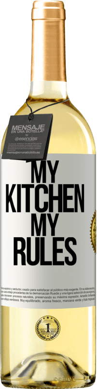 29,95 € Бесплатная доставка | Белое вино Издание WHITE Моя кухня, мои правила Белая этикетка. Настраиваемая этикетка Молодое вино Урожай 2025 Verdejo