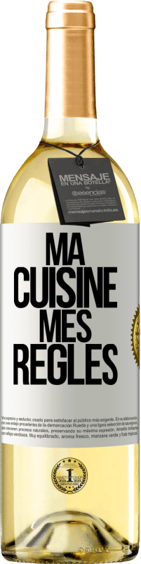 29,95 € Envoi gratuit | Vin blanc Édition WHITE Ma cuisine, mes règles Étiquette Blanche. Étiquette personnalisable Vin jeune Récolte 2023 Verdejo